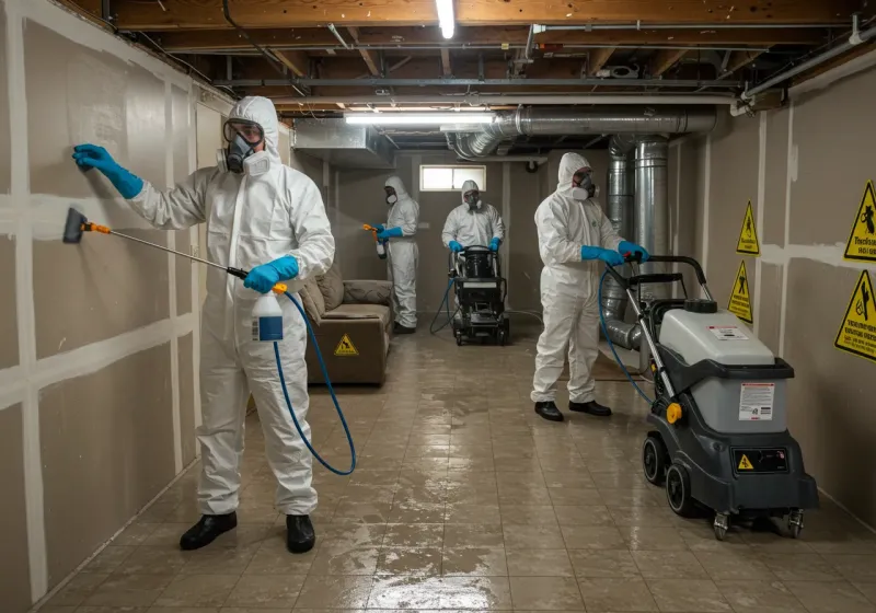 Basement Moisture Removal and Structural Drying process in Pershing County, NV